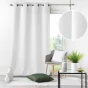 Rideau a oeillets metal 140 x 280 cm polyester uni essentiel Blanc