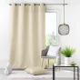 Rideau grande hauteur à œillets 140 x 280 cm – Polyester uni Essentiel Naturel