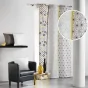 Rideau à œillets 140 x 240 cm – Coton imprimé Remix Gris/Jaune