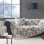 Plaid 180 x 220 cm imitation fourrure antartic Choco