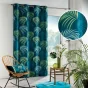 Lot de 2 rideaux 140x260 cm à oeillets Vegetal bleu