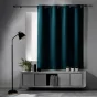 Rideau occultant à œillets 140 x 180 cm – Uni Bleu – Petite hauteur –