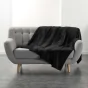 Plaid  ultra doux 180 x 220 cm – Flanelle Unie Flanou Noir