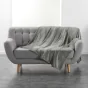 Plaid  ultra doux 180 x 220 cm – Flanelle Unie Flanou Gris