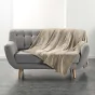 Plaid  ultra doux 180 x 220 cm – Flanelle Unie Flanou Taupe