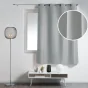 Rideau à œillets petite hauteur 140 x 180 cm – polyester uni essentiel – Gris