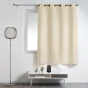 Rideau à œillets petite hauteur 140 x 180 cm – polyester uni essentiel – Naturel