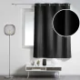 Rideau à œillets petite hauteur 140 x 180 cm – polyester uni essentiel – Noir