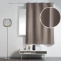 Rideau à œillets petite hauteur 140 x 180 cm – polyester uni essentiel – Taupe