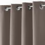 Rideau à œillets petite hauteur 140 x 180 cm – polyester uni essentiel – Taupe