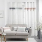 Rideau Tamisant à Œillets 140 x 240 cm – Coton avec Haut Brodé – Amaya Rose
