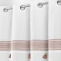 Rideau Tamisant à Œillets 140 x 240 cm – Coton avec Haut Brodé – Amaya Rose