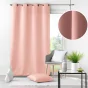 Rideau À Œillets 140 x 260 cm Polyester Uni Essentiel - Rose poudré