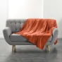 Plaid  ultra doux 180 x 220 cm – Flanelle Unie Flanou Terracotta