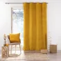 Lot de 2 Rideaux tamisants à œillets 140 x 260 cm – Velours relief Velouriane Ocre