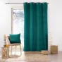 Lot de 2 Rideaux tamisants à œillets 140 x 260 cm – Velours relief Velouriane Émeraude