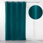 Rideau tamisant à œillets 140 x 260 cm – Velours relief Velouriane Pétrole