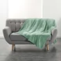 Plaid  ultra doux 180 x 220 cm – Flanelle Unie Flanou Sauge