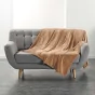 Plaid  ultra doux 180 x 220 cm – Flanelle Unie Flanou Camel