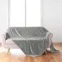  Plaid 180 x 220 cm en flanelle relief uni – Modèle ARYA – Coloris Gris