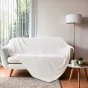  Plaid 180 x 220 cm en flanelle relief uni – Modèle ARYA – Coloris Naturel