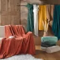  Plaid 180 x 220 cm en flanelle relief uni – Modèle ARYA – Coloris Terracotta