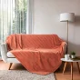  Plaid 180 x 220 cm en flanelle relief uni – Modèle ARYA – Coloris Terracotta