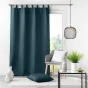 Rideau à passants – 140 x 260 cm – Polyester uni Essentiel Bleu
