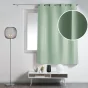 Rideau à œillets petite hauteur 140 x 180 cm – polyester uni essentiel – Sauge
