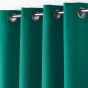 Lot de 4 Rideaux à Oeillets 140 x 260 cm – Polyester Uni Essentiel – Emeraude