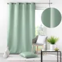 Rideau À Œillets 140 x 260 cm Polyester Uni Essentiel - Vert sauge