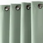 Rideau À Œillets 140 x 260 cm Polyester Uni Essentiel - Vert sauge