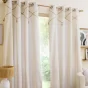 Lot de 2 Rideaux à Œillets Lacia - 140 x 240 cm - Polycoton Uni avec Détails en Jute et Pompons