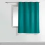 Rideau à œillets petite hauteur 140 x 180 cm – polyester uni essentiel – Bleu paon