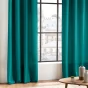  Rideau À Œillets 140 x 260 cm Polyester Uni Essentiel – Bleu Paon