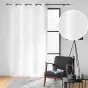Rideau à œillets 140 x 260 cm – Polyester uni Soline – Blanc