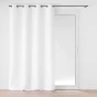 Rideau à œillets 140 x 260 cm – Polyester uni Soline – Blanc