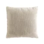 Coussin Déco 45x45 cm – Flanelle Relief Unie – Déhoussable – Beige 