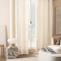 Rideau à œillets 140 x 260 cm – Bouclette unie WINONA – Coloris Naturel