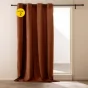 Lot de 2 rideaux tamisants à œillets 140 x 260 cm – Bouclette unie WINONY –  Terracotta