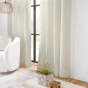 Lot de 2 rideaux tamisants 140 x 260 cm – Velours relief – Œillets – SWINGY Naturel
