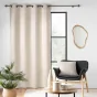 Rideau à œillets 140x260 cm – Velours relief texturé – Modèle JAVA Naturel