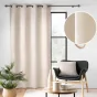 Rideau à œillets 140x260 cm – Velours relief texturé – Modèle JAVA Naturel