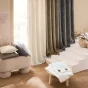 Rideau à œillets 140 x 260 cm en velours chenille Léo – Blanc