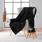 Plaid 125 x 150 cm – Flanelle Relief Unie Mini Frosty Noir