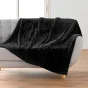 Plaid 125 x 150 cm – Flanelle Relief Unie Mini Frosty Noir