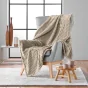 Plaid 125 x 150 cm – Flanelle Relief Unie Mini Frosty Taupe