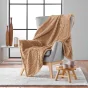 Plaid 125 x 150 cm – Flanelle Relief Unie Mini Frosty Camel