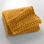 Plaid 125 x 150 cm – Flanelle Relief Unie Mini Frosty Ocre