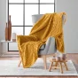 Plaid 125 x 150 cm – Flanelle Relief Unie Mini Frosty Ocre